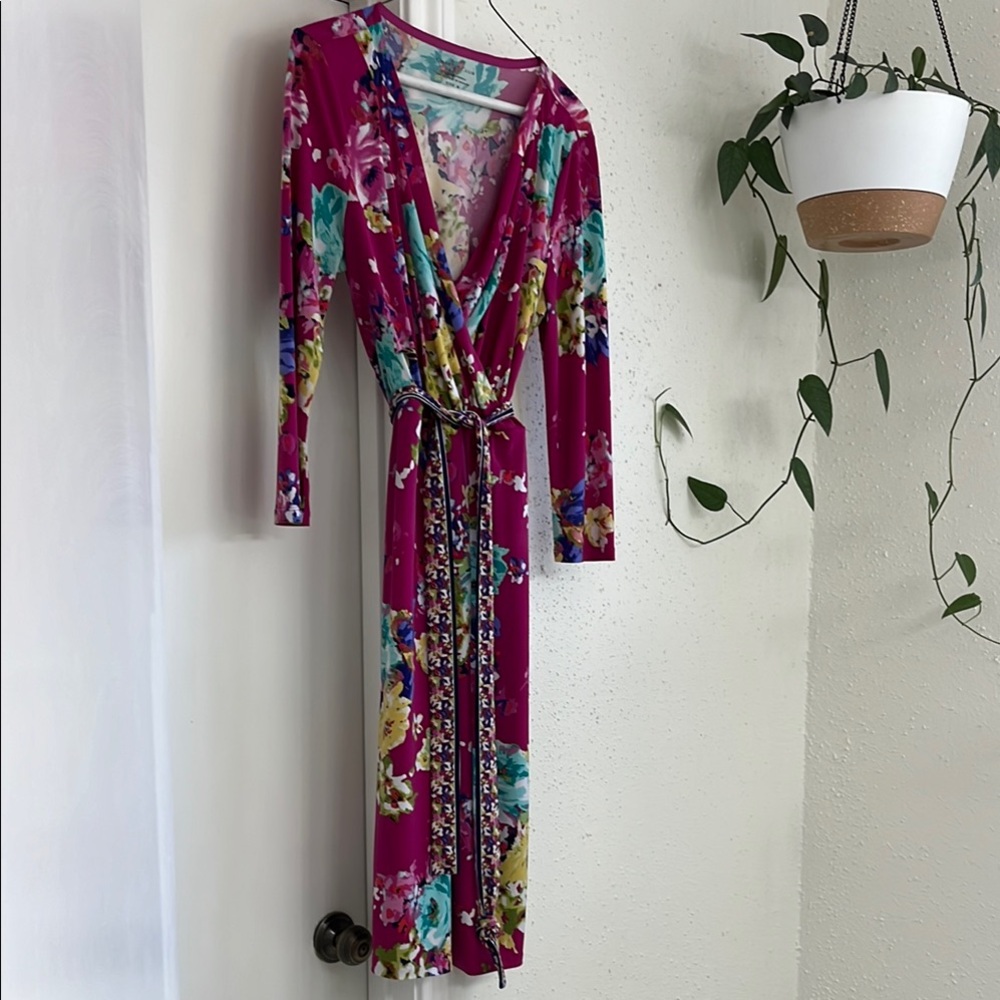Charter Club Floral Dress with Pink and Blue Accents